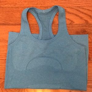 Lulu blue razorback tank